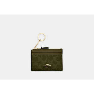 Coach Mini Skinny Id Case In Signature Canvas NWT Authentic